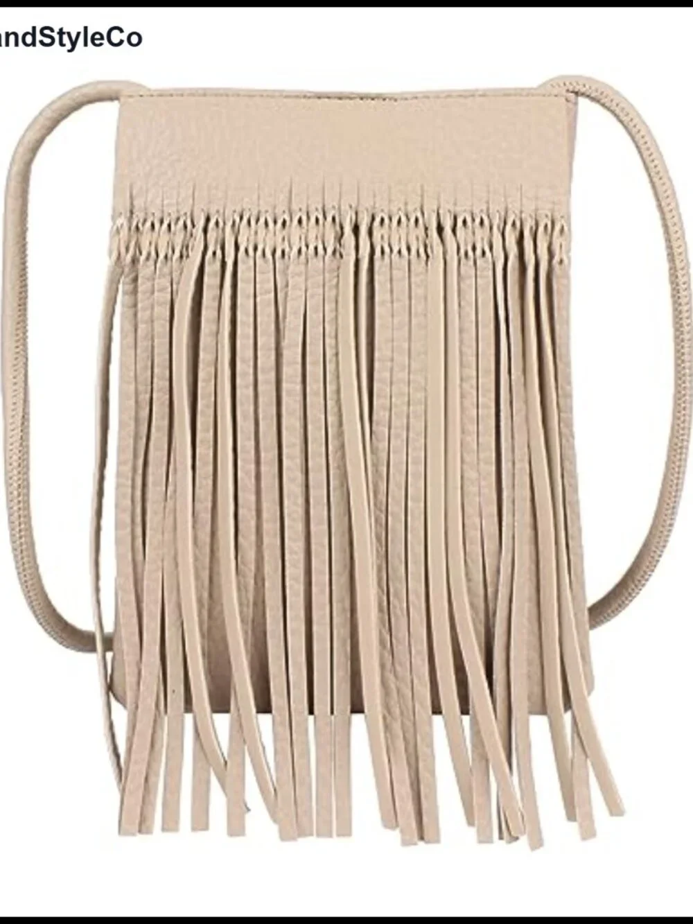 Women Mini Fringe Tassel PU Leather Hobo Crossbody Bag Cell Phone Pouch Wallet